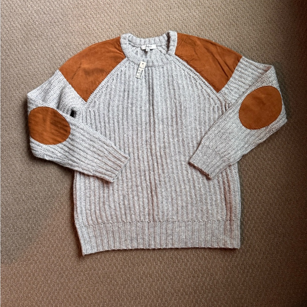 Nwt Madewell wool sweater suede patch